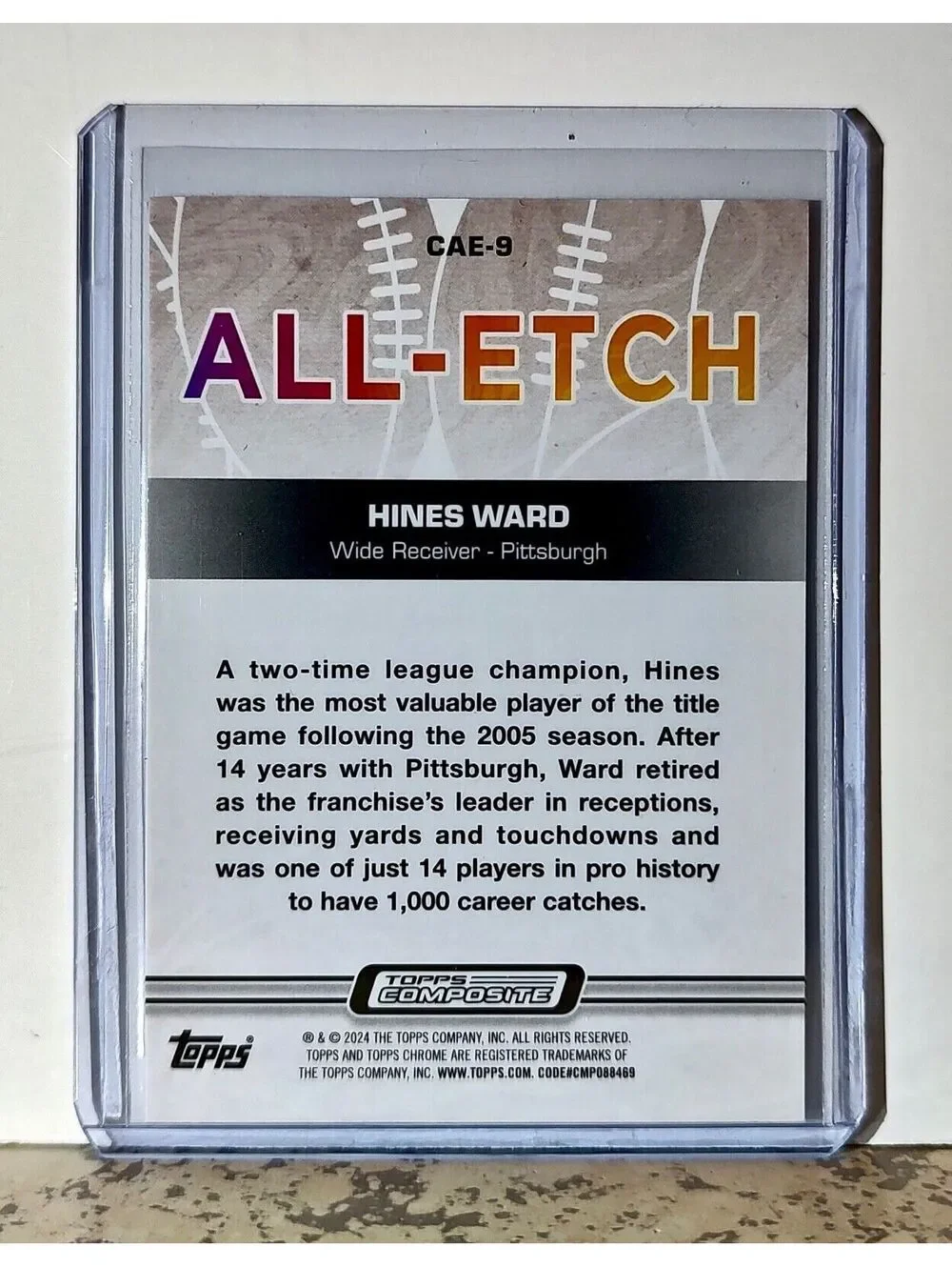Hines Ward 2023 Topps Chrome ALL-ETCH NFL #CAE-9 Card Pittsburgh Steelers
